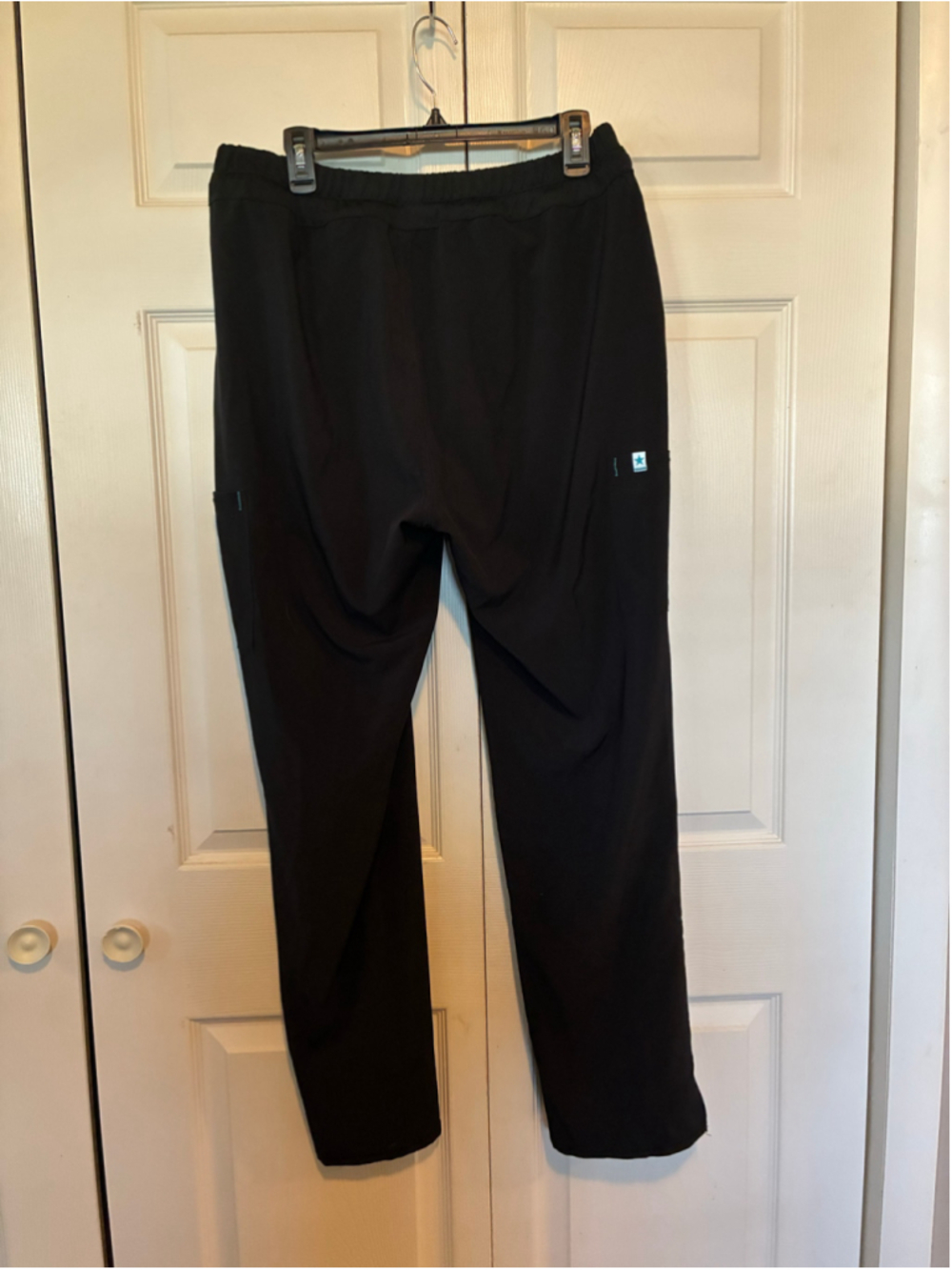 Women's SCRUBSTAR Black Turquoise Scrub Pants L - Picture 3 of 4